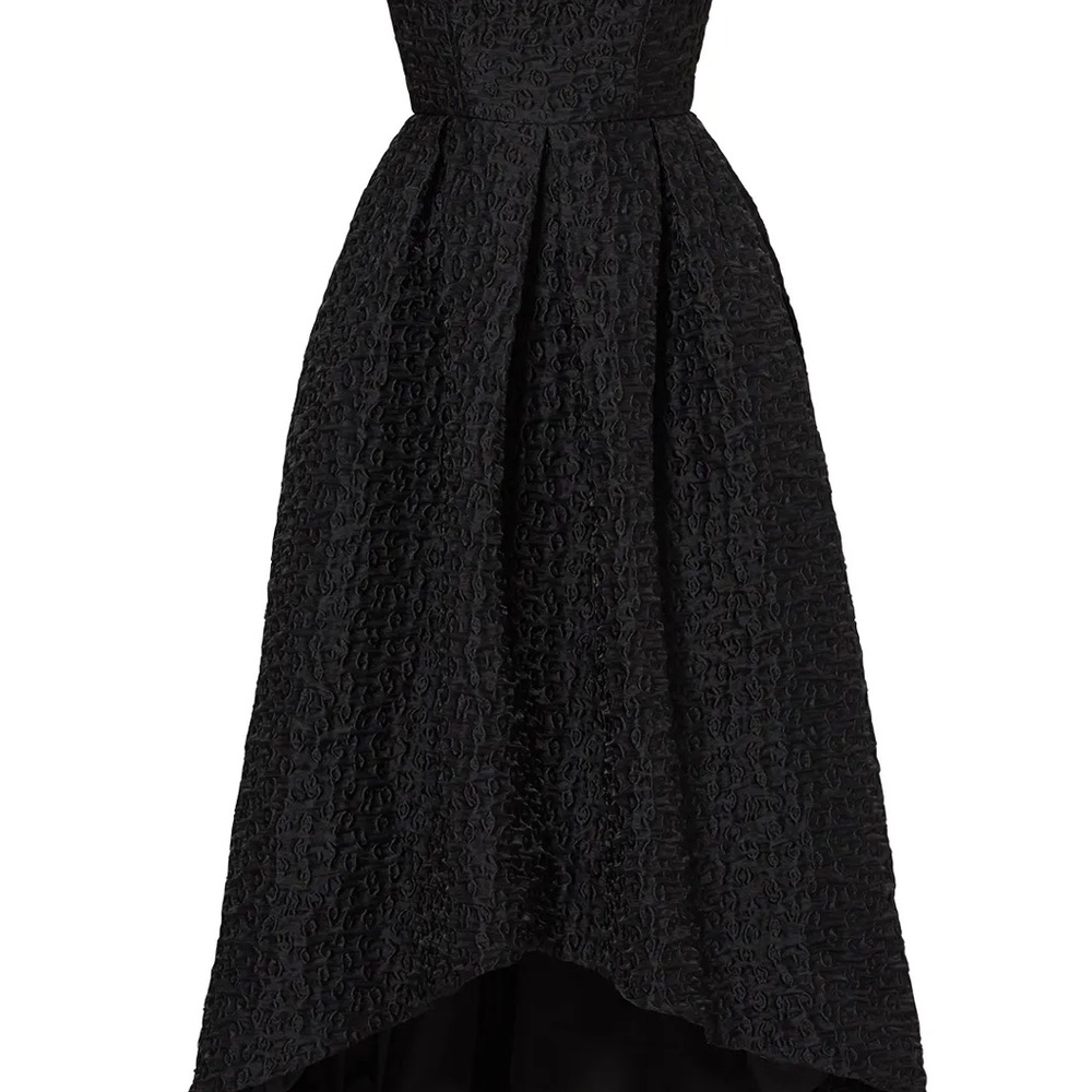 NWOT Cynthia Rowley Black High-Low Crinkle
Textured Jacquard Dress - Picture 6 of 7